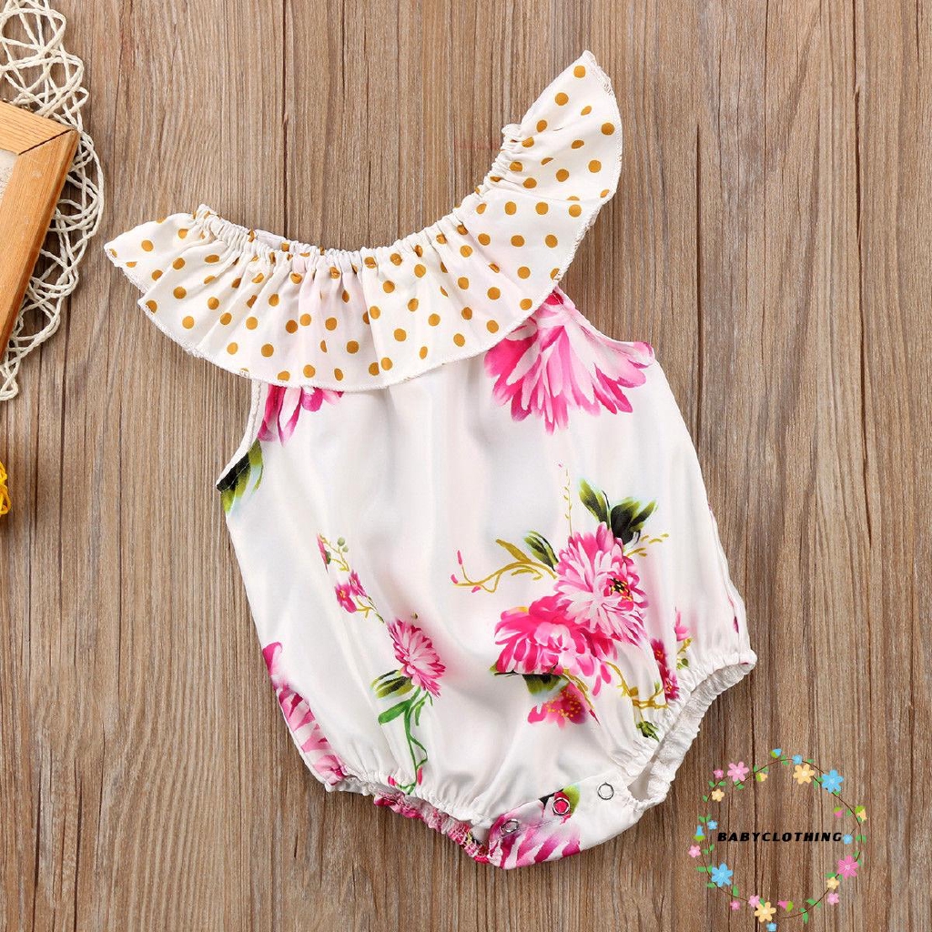 ღWSVღCute Baby Girls Flower Cotton Top Romper Bodysuit Infant Kids Clothes Outfit