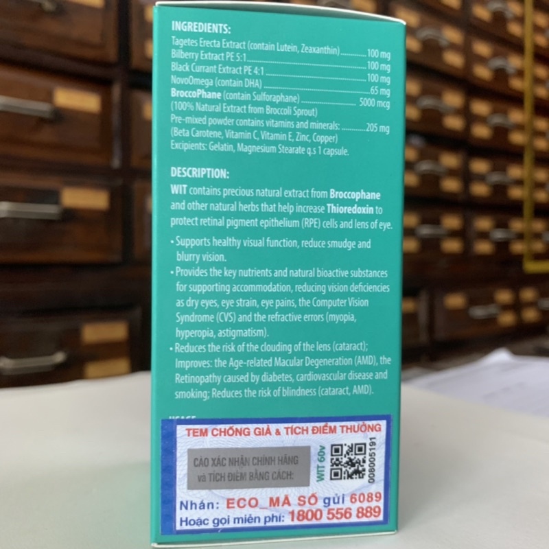 Wit - chai 60 viên - bổ mắt