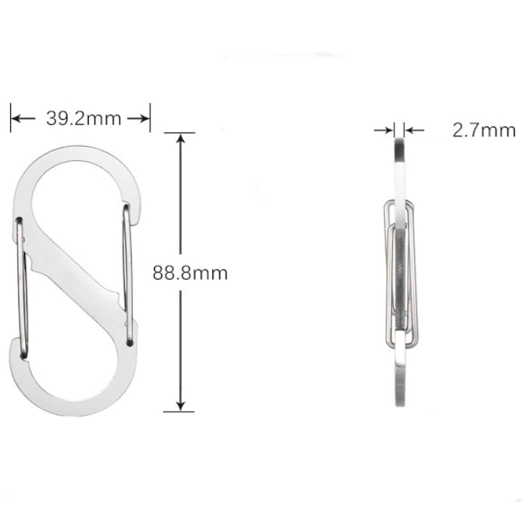 Móc khóa chữ S không gỉ 88mm