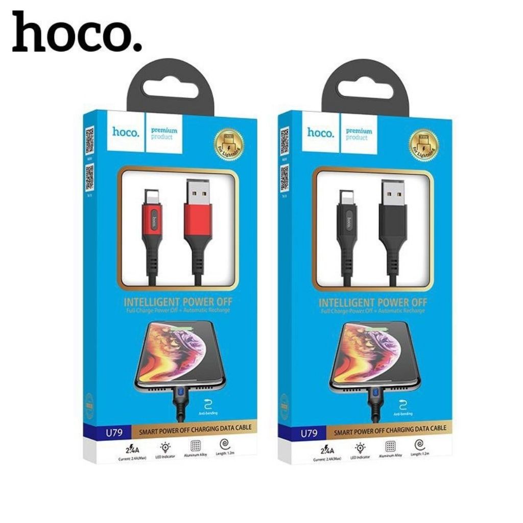 Dây sạc tự ngắt Hoco U79 1m2 chính hãng cáp sạc nhanh điện thoại iphone ipad samsung oppo xiaomi