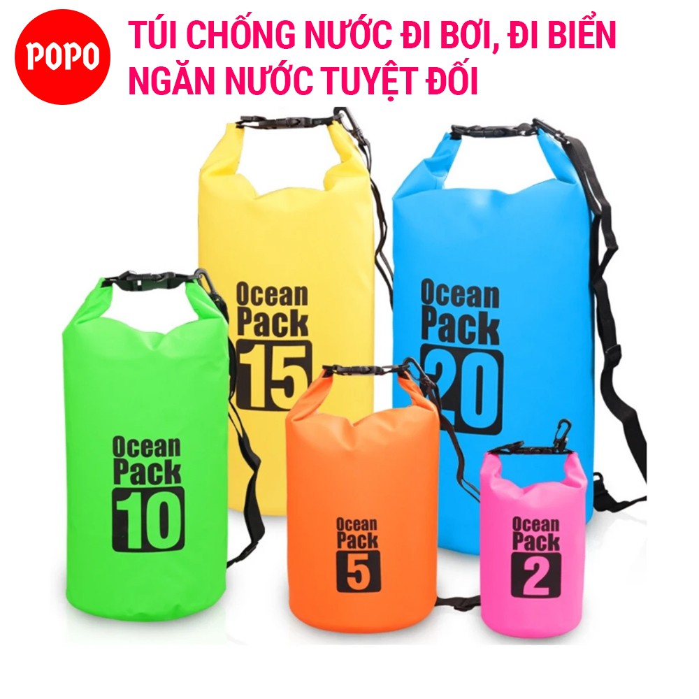 Túi chống nước tuyệt đối 100%, POPO Ocean Pack dung tích từ 2L đến 30L chất liệu ngăn nước tuyệt đối