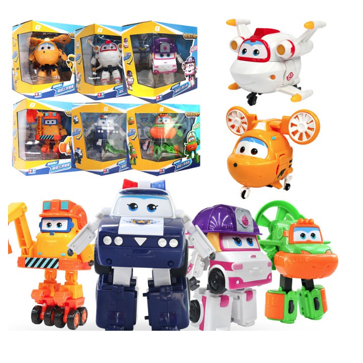Super Wings đội bay siêu đẳng Mô hình Mini Scoop xây dựng cỡ lớn robot biến thành máy bay đồ chơi trẻ em