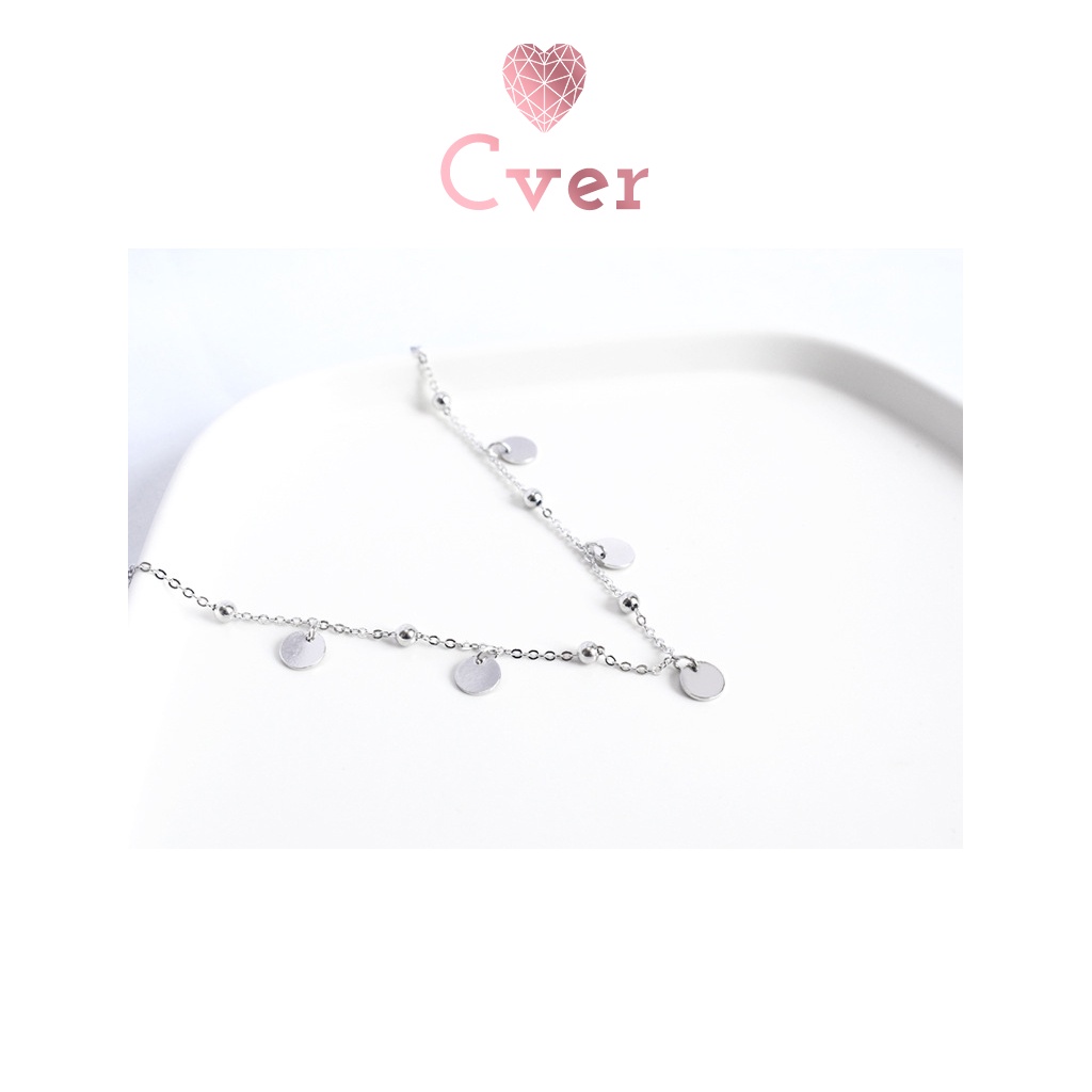 Lắc chân bạc Cver SilverS925 thiết kế mặt bạc tròn, tua rua xinh xắn LC-B89
