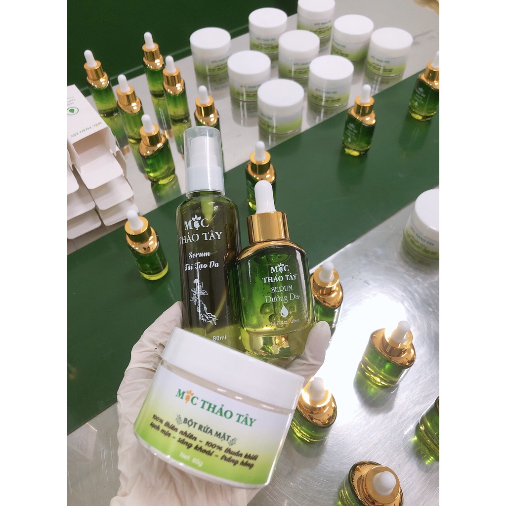 Mộc Thảo Tây BỘT RỬA MẶT thảo dược SẠCH NHỜN TRẮNG DA, hỗ trợ tái tạo, sáng bừng sức sống cho mọi loại da handmade