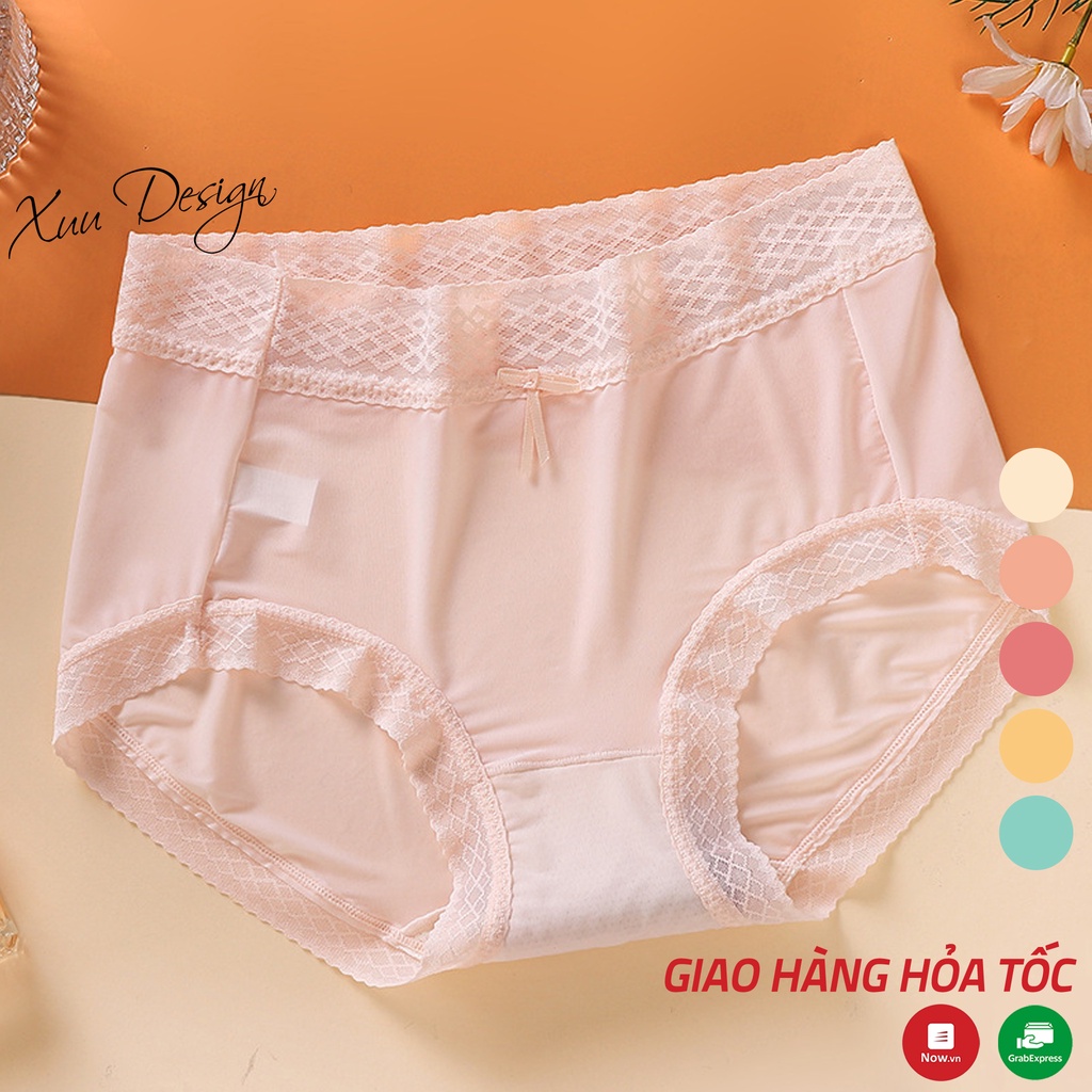 Quần lót nữ Su cao cấp phối viền ren mềm XUU, chất liệu lạnh mát co dãn thoáng mát - QC118