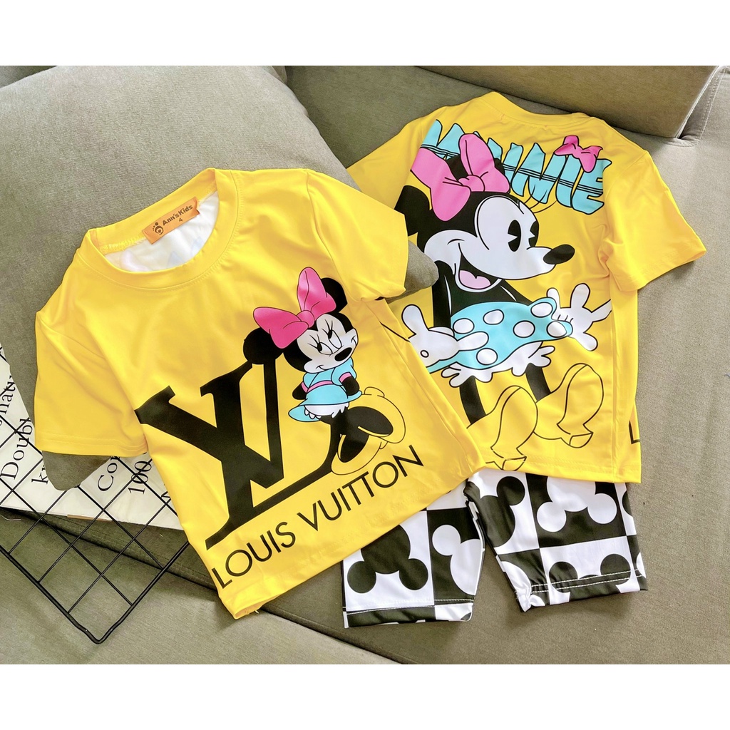 Bộ ngố 3D thun lạnh L1 bé gái in hoạt hình siêu cute