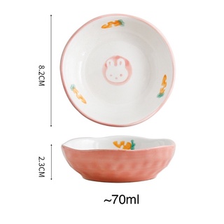 Sét bát gấu hồng siêu xinh decor trang trí bàn ăn, bát ăn cơm hoạ tiết thỏ cà rốt cực xinh yêu