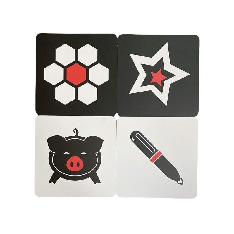 Bộ thẻ Flashcard thẻ kích thích thị giác theo phương pháp Montessori cho trẻ sơ sinh - Bộ 16 thẻ