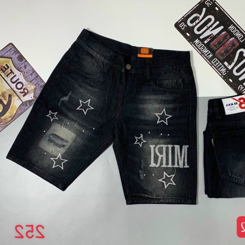 Quần Short Jean Nam Đẹp Chất Bò Co Giãn Cao Cấp, Quần Ngố rách Mẫu Mới Phong Cách Hàn Quốc CAROLL 252