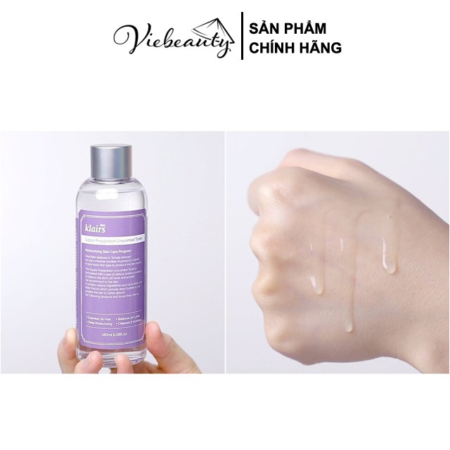 Toner Nước Hoa Hồng Dear, Klairs Dưỡng Ẩm Supple Preparation Facial Unscented 180ml - Khongcoson | BigBuy360 - bigbuy360.vn