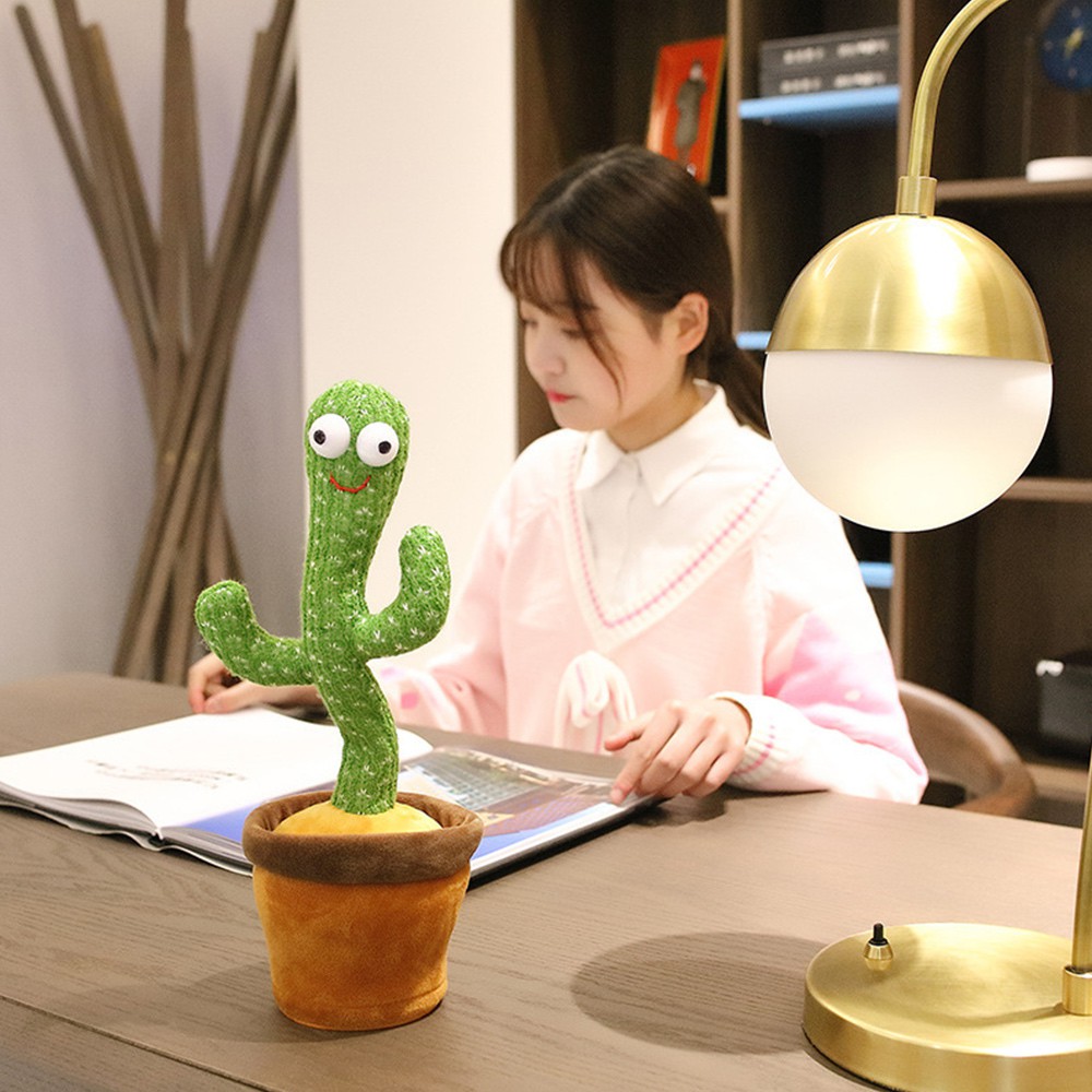 【Ready Stock】Plush Toy Musical Cactus Can Sing Dance Record Early Childhood Education Toys