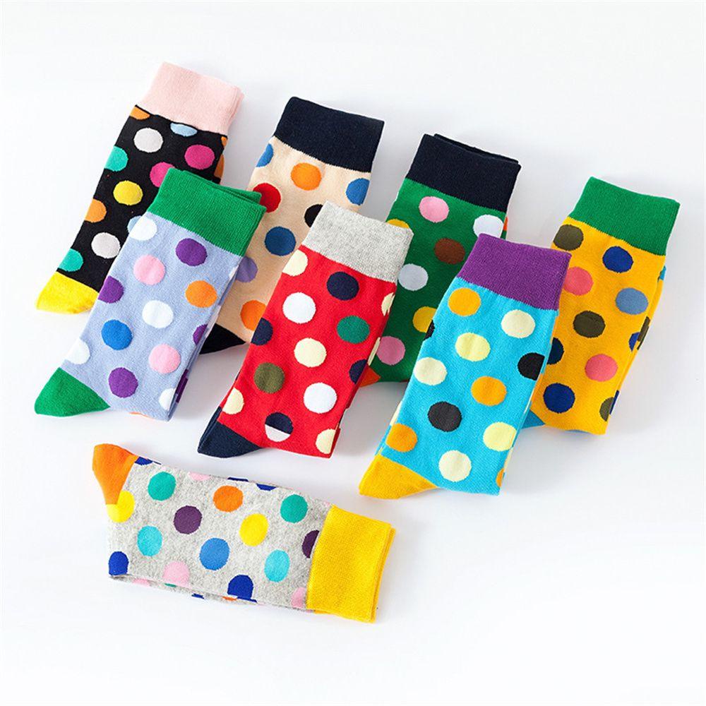 Vớ Cotton Cổ Trung Nhiều Màu Sắc Vui Nhộn Phong Cách Harajuku Cổ Điển