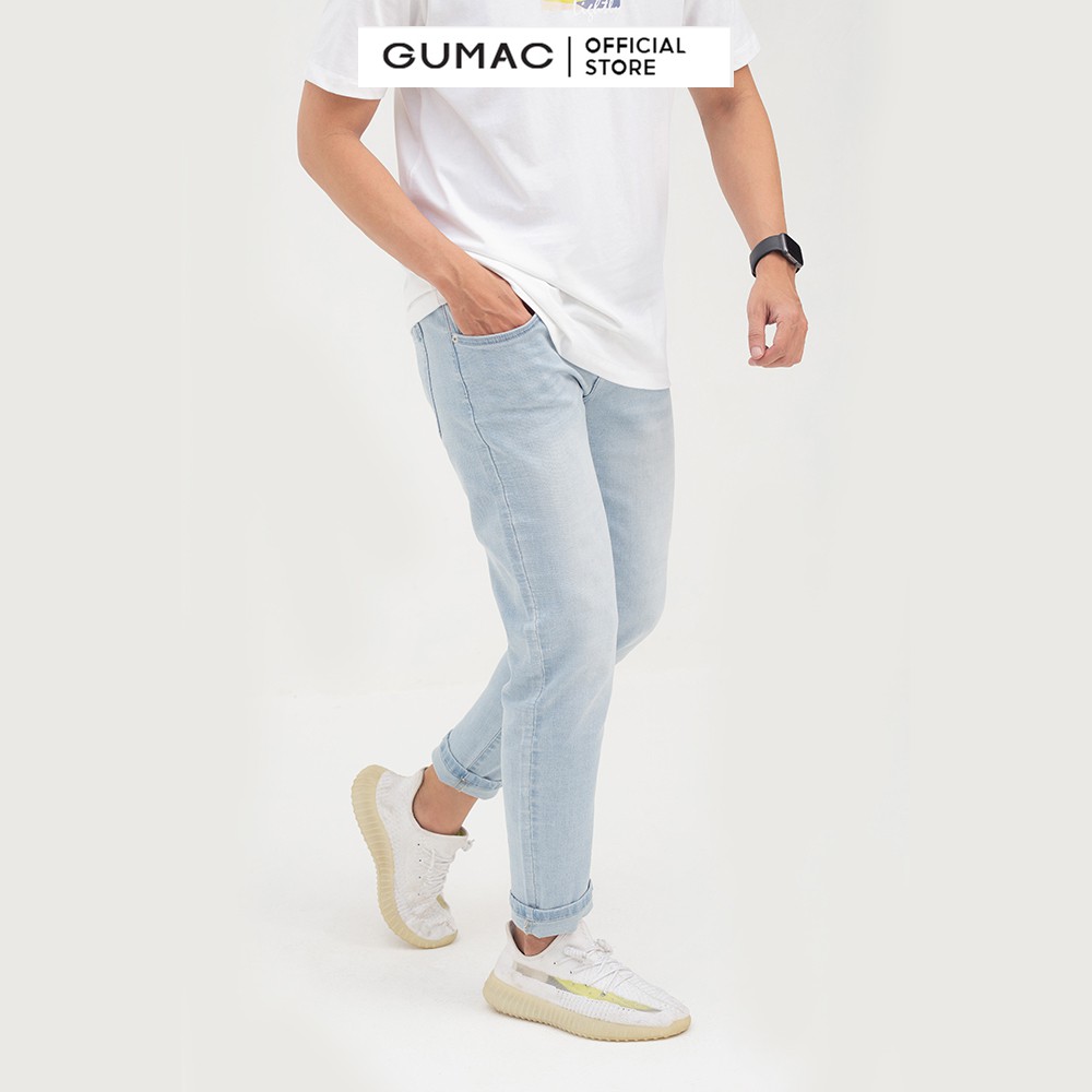 [Mã WABRGD12 giảm 10% đơn 250K] Quần jeans nam cơ bản GUMAC màu xanh, năng động trẻ trung QJNB7104 | BigBuy360 - bigbuy360.vn