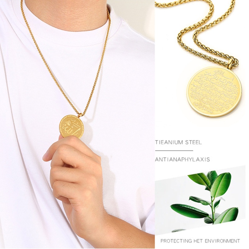 Vòng cổ Mặt Tròn In Câu Trích Dẫn Tôn Giáo Thời Trang