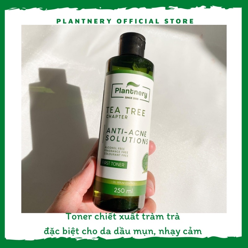 Nước hoa hồng tràm trà dành cho da dầu mụn, nhạy cảm Plantnery Tea Tree First Toner 250ml