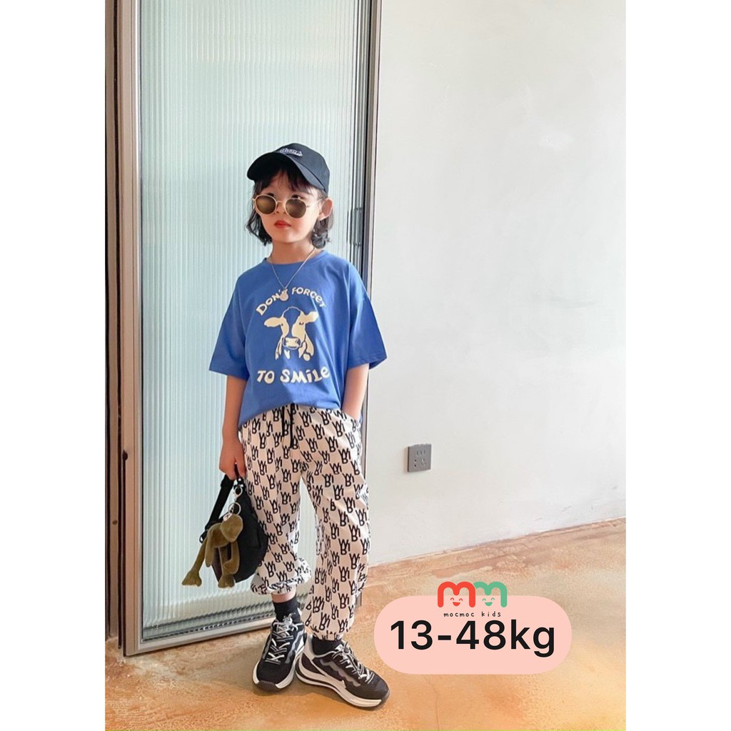 Áo thun bé gái dễ thương form rộng tay lỡ in hình bò, thun cotton chính phẩm loại 1 mềm mịn mát, co dãn