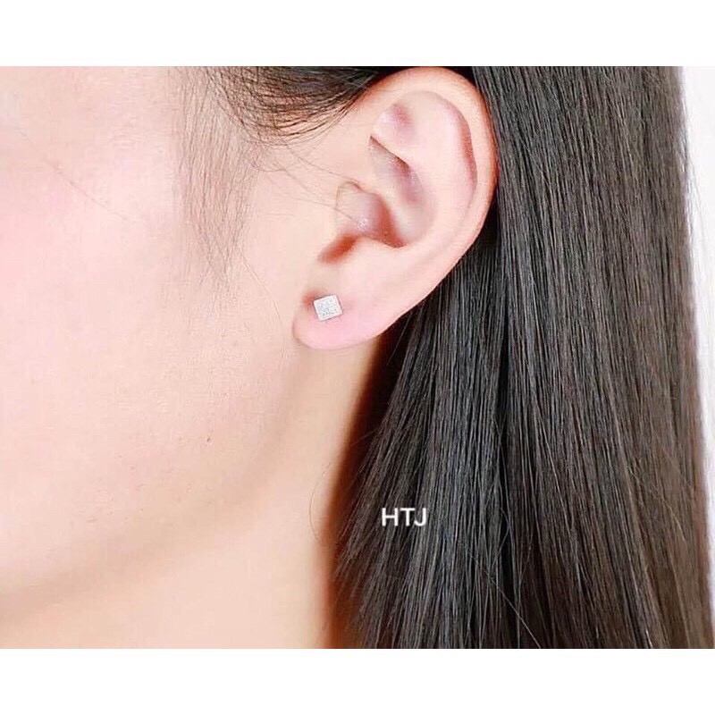 BÔNG TAI NỤ VUÔNG NHỎ XINH LINH MIU SILVER