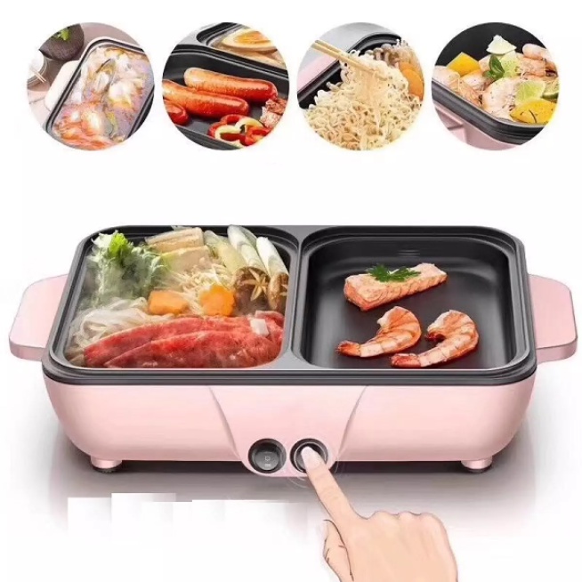 Bếp Lẩu Nướng Hàn Quốc Đa Năng 2In1 Cofy 2 Nấc Nhiệt, 2 Ngăn Lẩu Và Nướng Không Khói , Siêu Tiện Dụng.