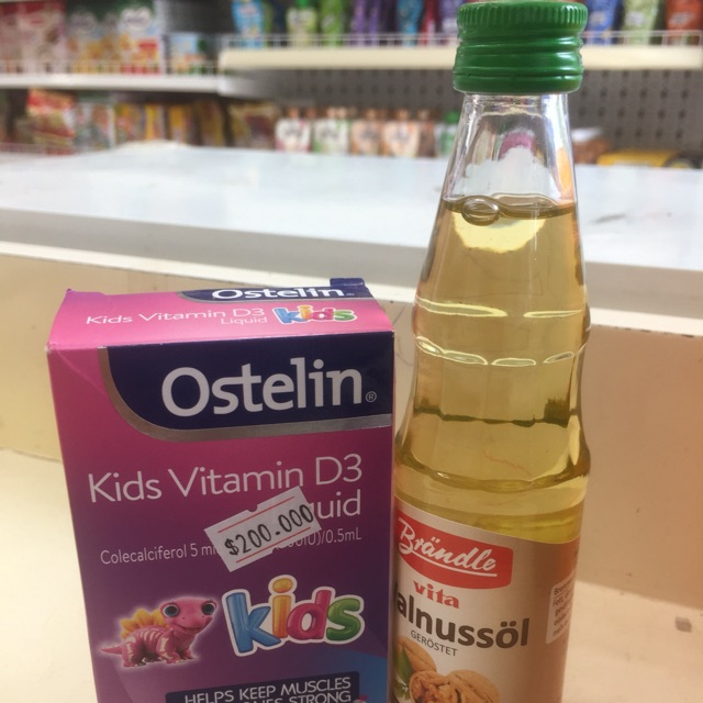 Dầu oc chó đức và vitamin d cho bé
