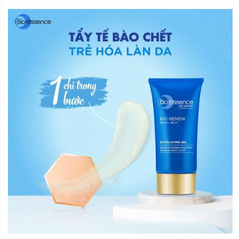 Gel tẩy tế bào chết dưỡng da tươi trẻ Bio Essence Bio-Renew tinh chất sữa ong chúa 60gr