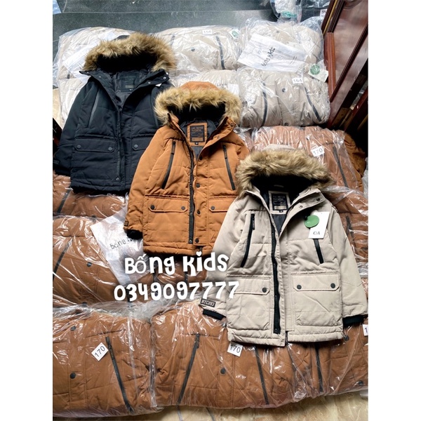 Áo Parka Bé Trai Kaki Chần Bông Túi Zip C&amp;A