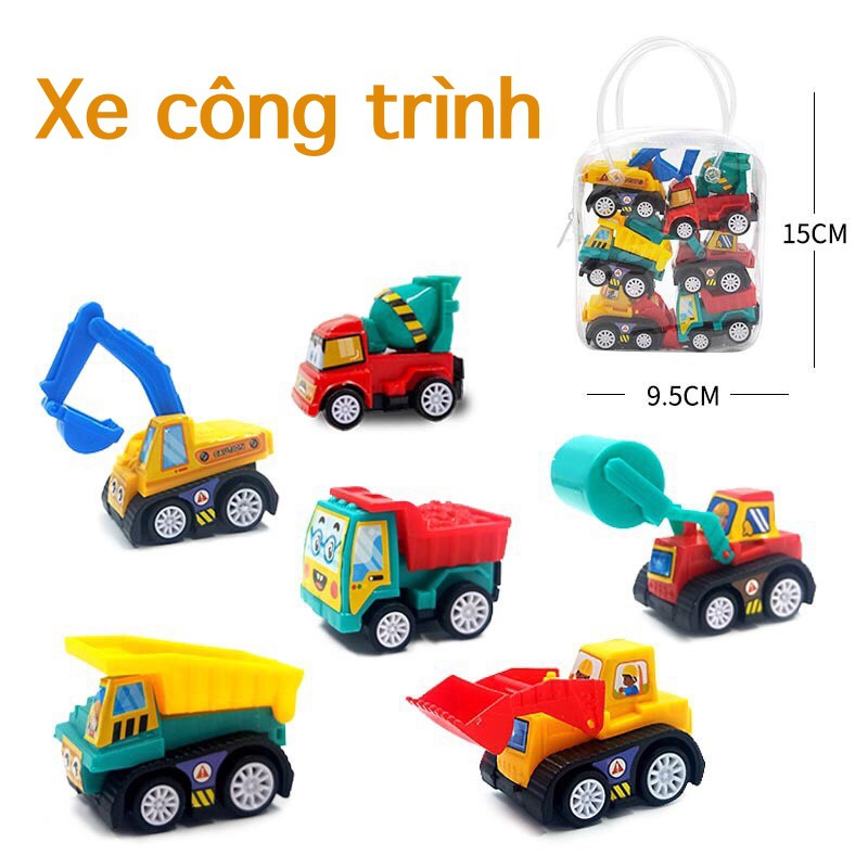 Set 6 xe đồ chơi mini cho bé