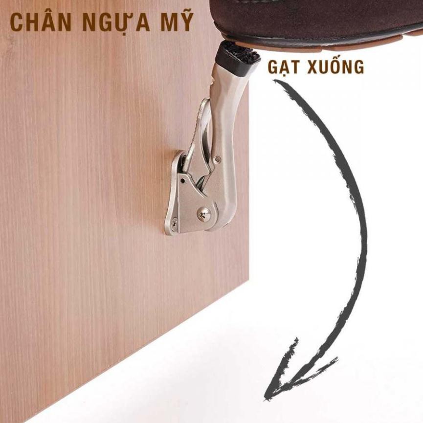 Chân ngựa Mỹ NHÔM MỜ có lẫy (3 màu) hãm cửa mở hé chắc chắn