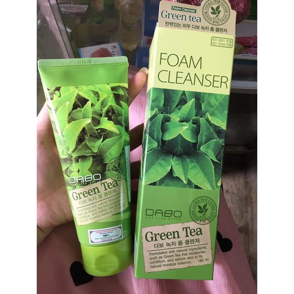 Sữa Rửa Mặt Trà Xanh DABO Hàn Quốc -CLEANSER 180ml trắng da, sạch mụn ,diệt khuẩn, mờ nám hiệu quả