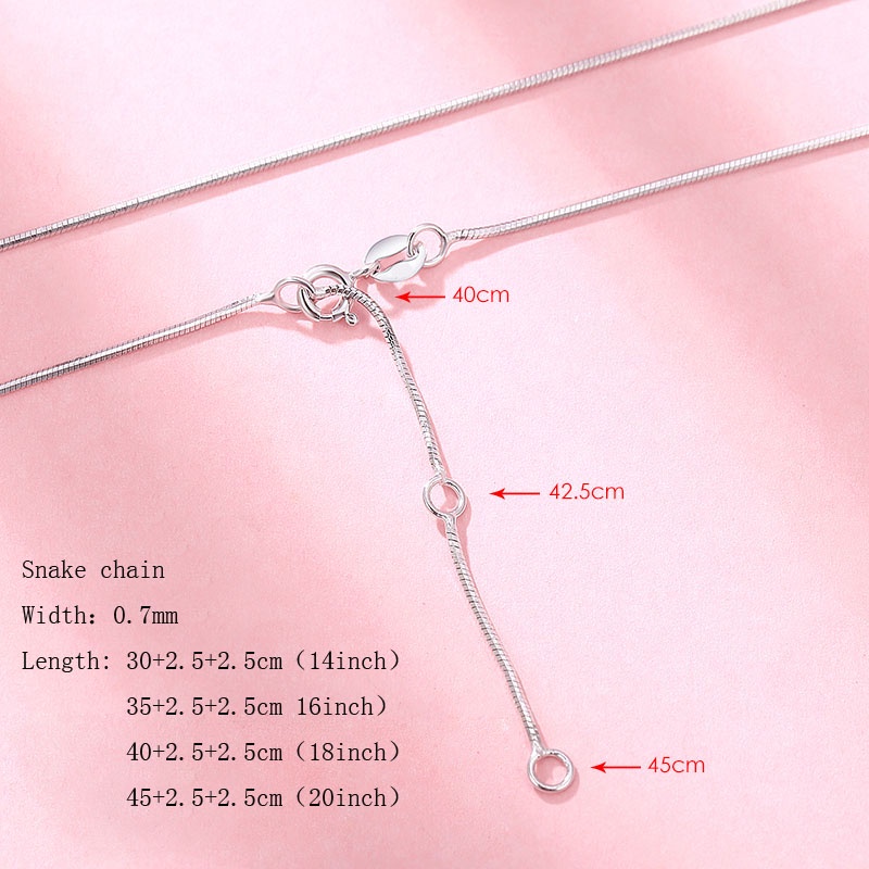 Vòng Cổ Choker Bạc 925 35-50cm Thiết Kế Thời Trang Đơn Giản Có Thể Điều Chỉnh 100% Thật 12 Phong Cách