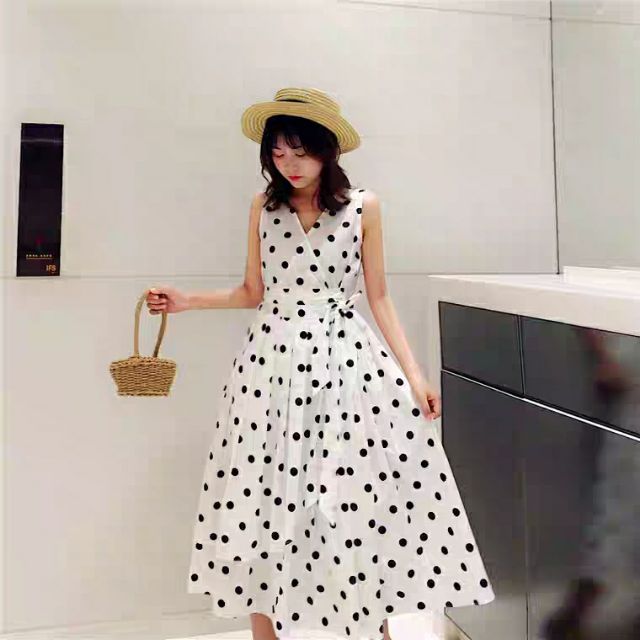 VÁY MAXI CHẤM BI NỮ CỰC XINH