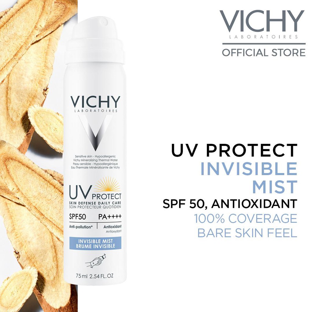 Xịt Chống Nắng Chống Ô Nhiễm Vichy UV Protect Invisible Mist SPF50 PA++++ 75ml