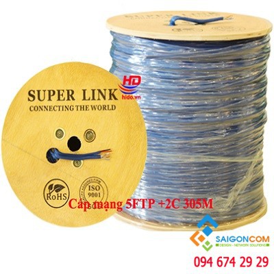 Cáp mạng cat5e fpt có dây nguồn