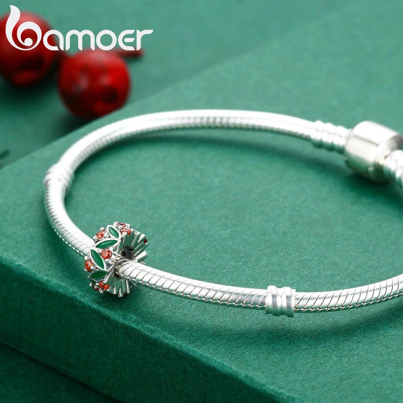 Phụ Kiện Bamoer Màu Bạc Đính Hạt Dễ Thương Trang Trí Vòng Đeo Tay Cho Nữ