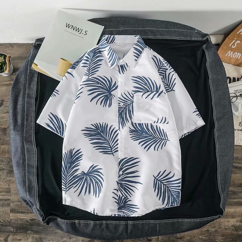 Áo Sơ Mi Tay Ngắn Dáng Rộng In Họa Tiết Lá Phong Phong Cách Hip Hop Thời Trang Mùa Hè Cho Nam Và Nữ Size M-3XL