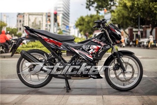 Tem rời Satria F150 Kingdrag đỏ trắng đen