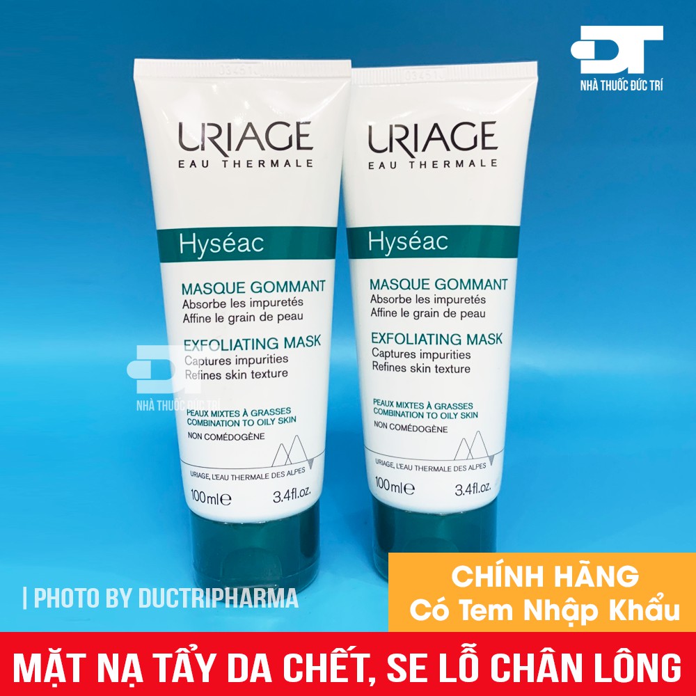 Mặt nạ tẩy tế bào chết, se khít lỗ chân lông cho da dầu mụn, da hỗn hợp URIAGE HYSEAC MASQUE GOMMANT 100ml