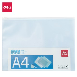 Túi zip A4 Deli, chống thấm, kéo khóa mượt mà- 5588