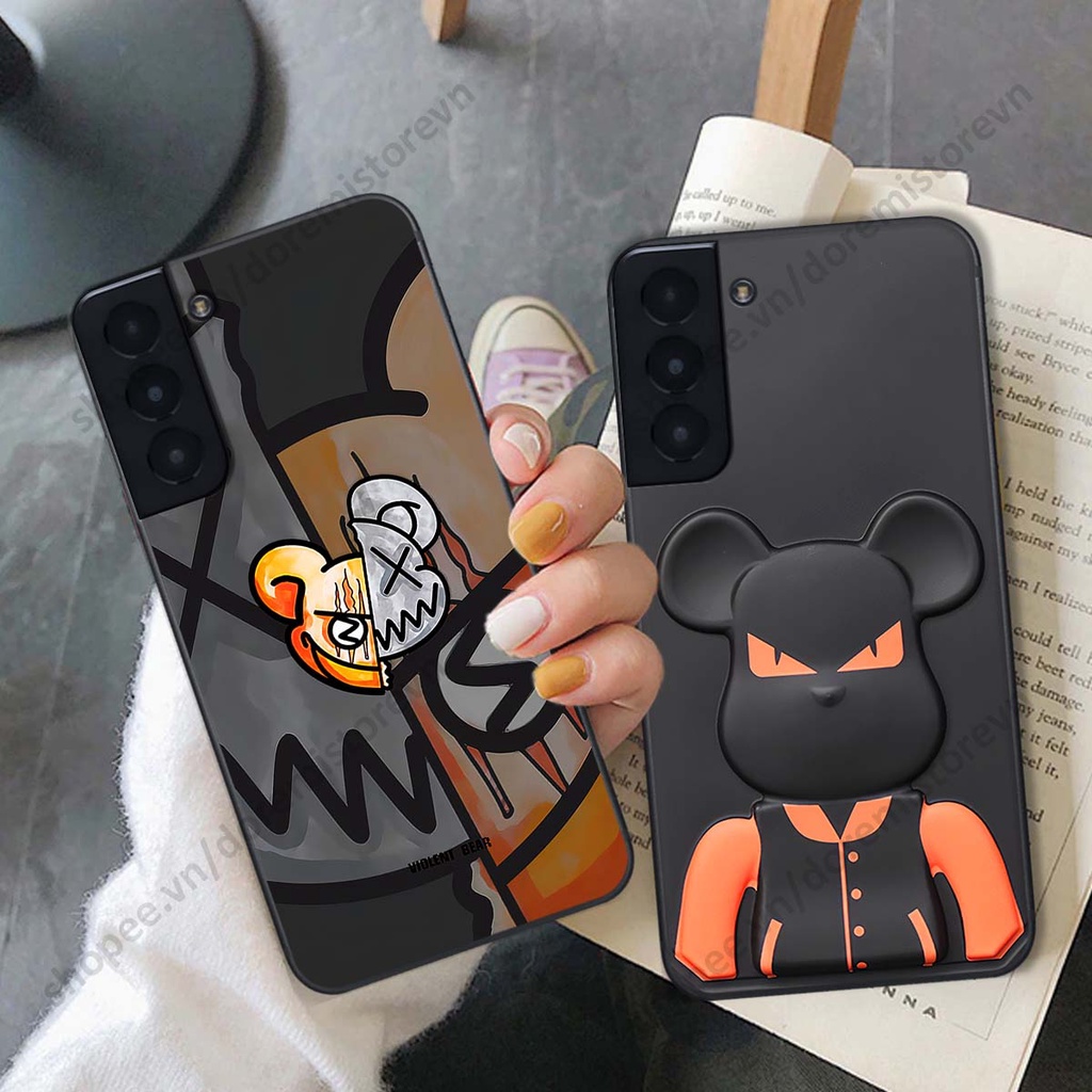 Ốp lưng Samsung S21 / S21 FE / S21 Plus / S21+ hình kaws, kith, bear brick nổi 3D phong cách độc đáo
