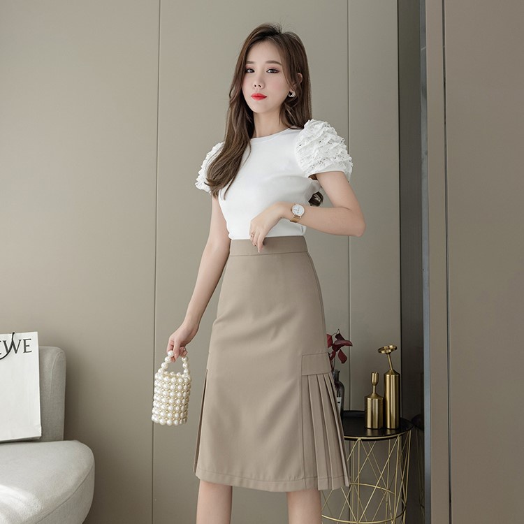 Chân váy công sở chữ A, xếp ly, dáng dài, 2 lớp vải cotton thoáng mát - có Bigsize | BigBuy360 - bigbuy360.vn