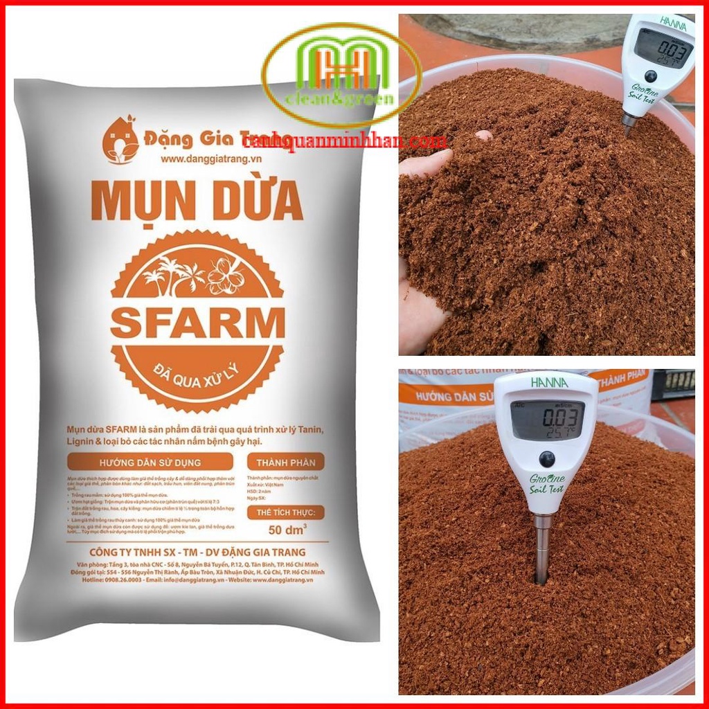 Mụn dừa sfarm đã xử lí 20dm3 dùng ươm mầm cây con thủy sinh, trồng rau mầm sạch, tủ cây mới bứng