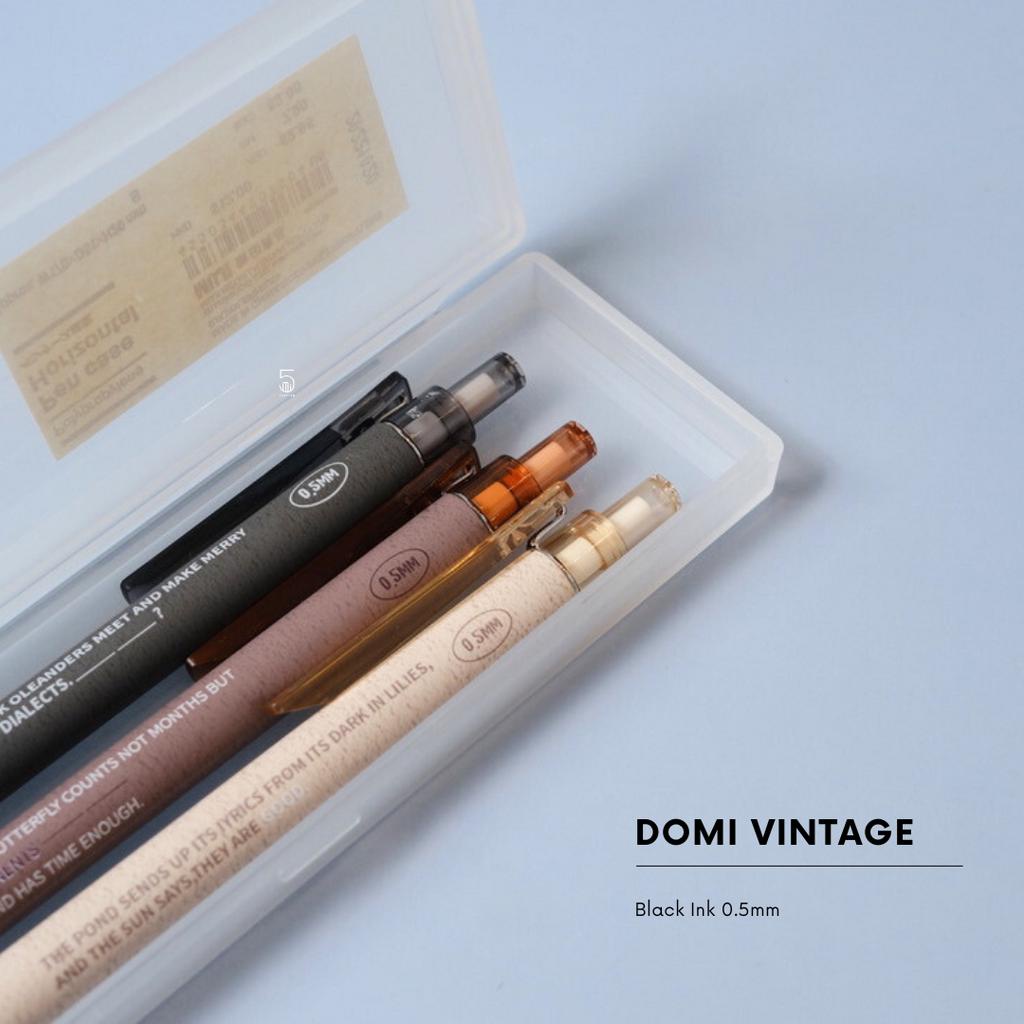 Bút Bấm Domi Mực Đen Ngòi 0.5mm Vỏ VINTAGE