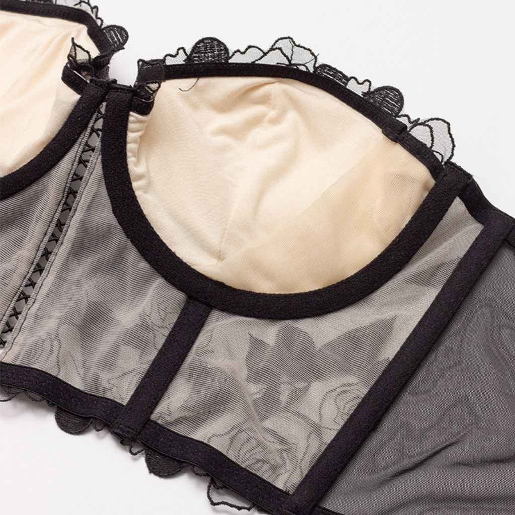 Áo bra nữ ren hoa cao cấp sexy, Áo lót có gọng nâng ngực đệm mút mỏng mềm mại gợi cảm và quyến rũ LANIXA A1982