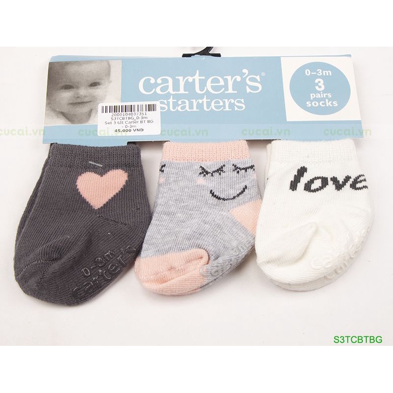 [HÀNG MỚI VỀ] Set 3 tất Carter BT BG