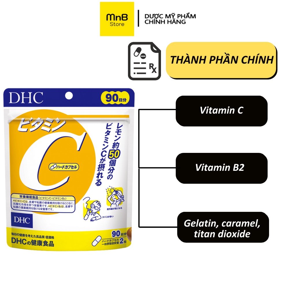 VIên uống DHC bổ sung Vitamin C chống nắng làm đẹp da và mờ thâm 30 và 90 ngày nhật bản