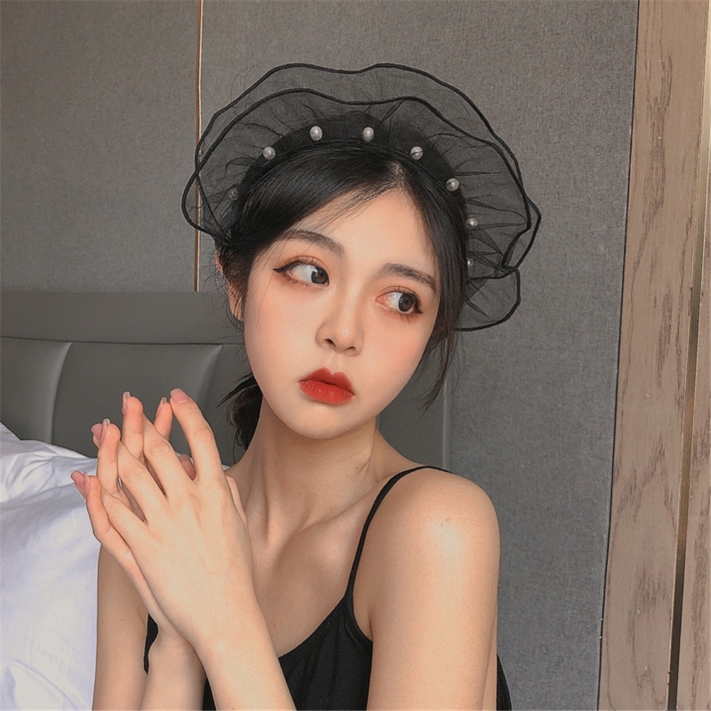 Dây Buộc Tóc Phối Ren Và Ngọc Trai Thời Trang Cho Nữ