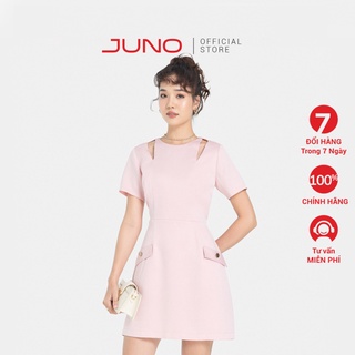 Đầm Mini Thời Trang Nữ JUNO Tay Ngắn Cut Out Vai JNDLU029