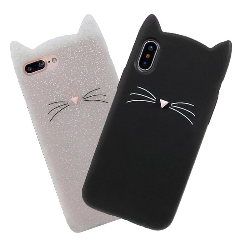 Ốp điện thoại silicon dẻo mèo 3D cho iPhone 14 Pro Max 14 Plus 13 Pro Max 13 Mini 12 Mini 12 Pro Max 11 Pro Max 4 4s 5 5s SE 6 6s 7 8+