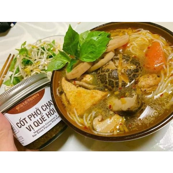 Cốt phở chay letonkin - Set mini 5 vị: quế hồi, chua cay, nấm, gừng, riêu chua