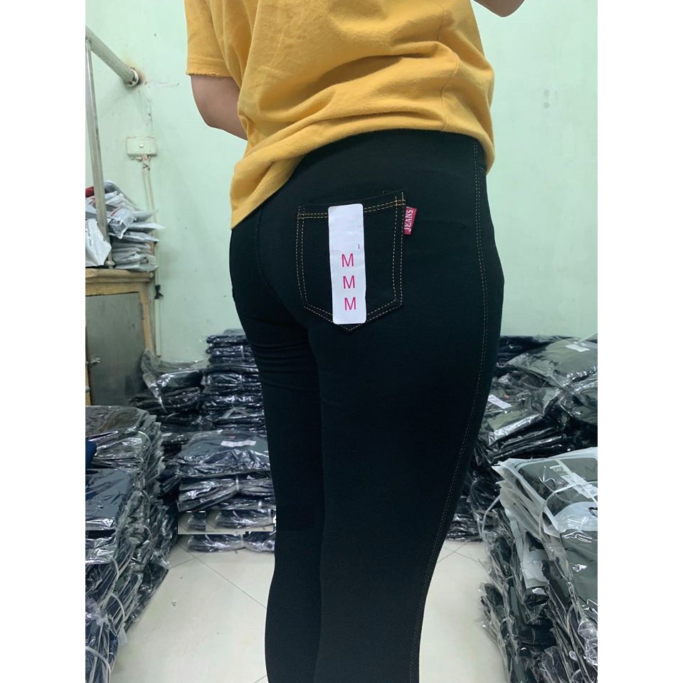 GIẢ JEAN DÀI - QUẦN LEGGING VẢI THUN GIẢ JEAN CAO CẤP KINA QUẦN DÀI Có SAI ĐẠI Bigsize  tới 89KG