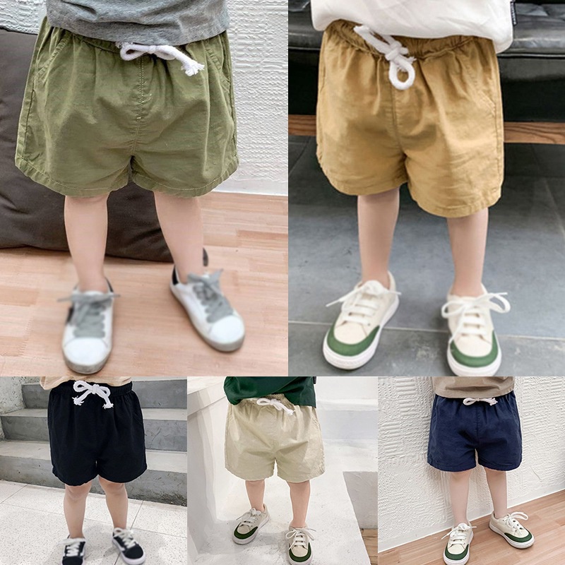 Quần Short Đi Biển Màu Sắc Đơn Giản Cho Bé 2-7 Tuổi
